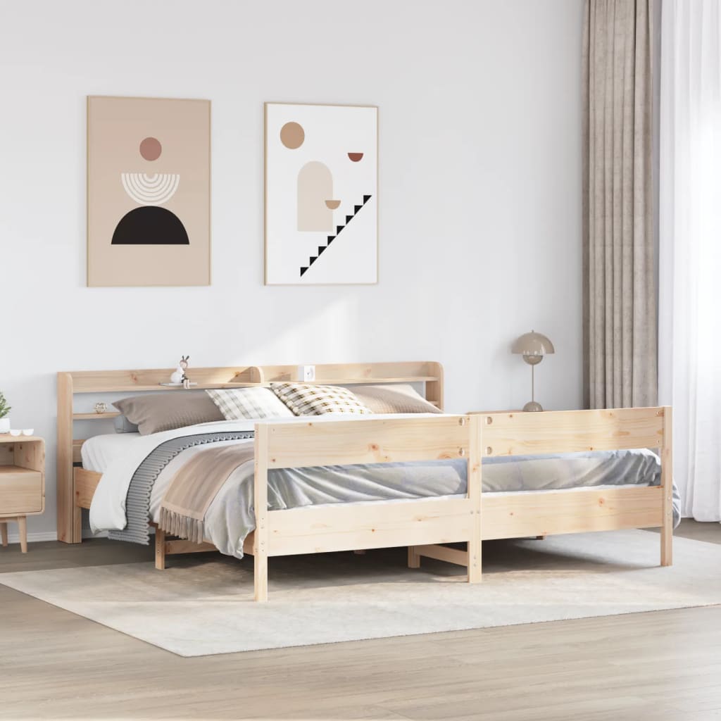 Bed Frame without Mattress 180x200 cm Super King Solid Wood Pine